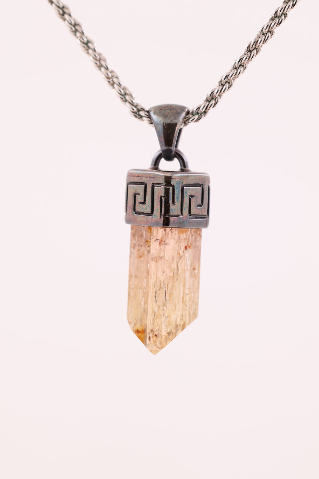 Oxidized Silver Topaz Pendant