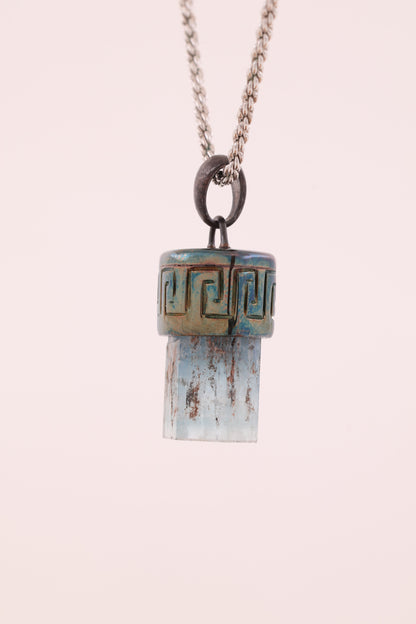 Capped Aquamarine Pendant