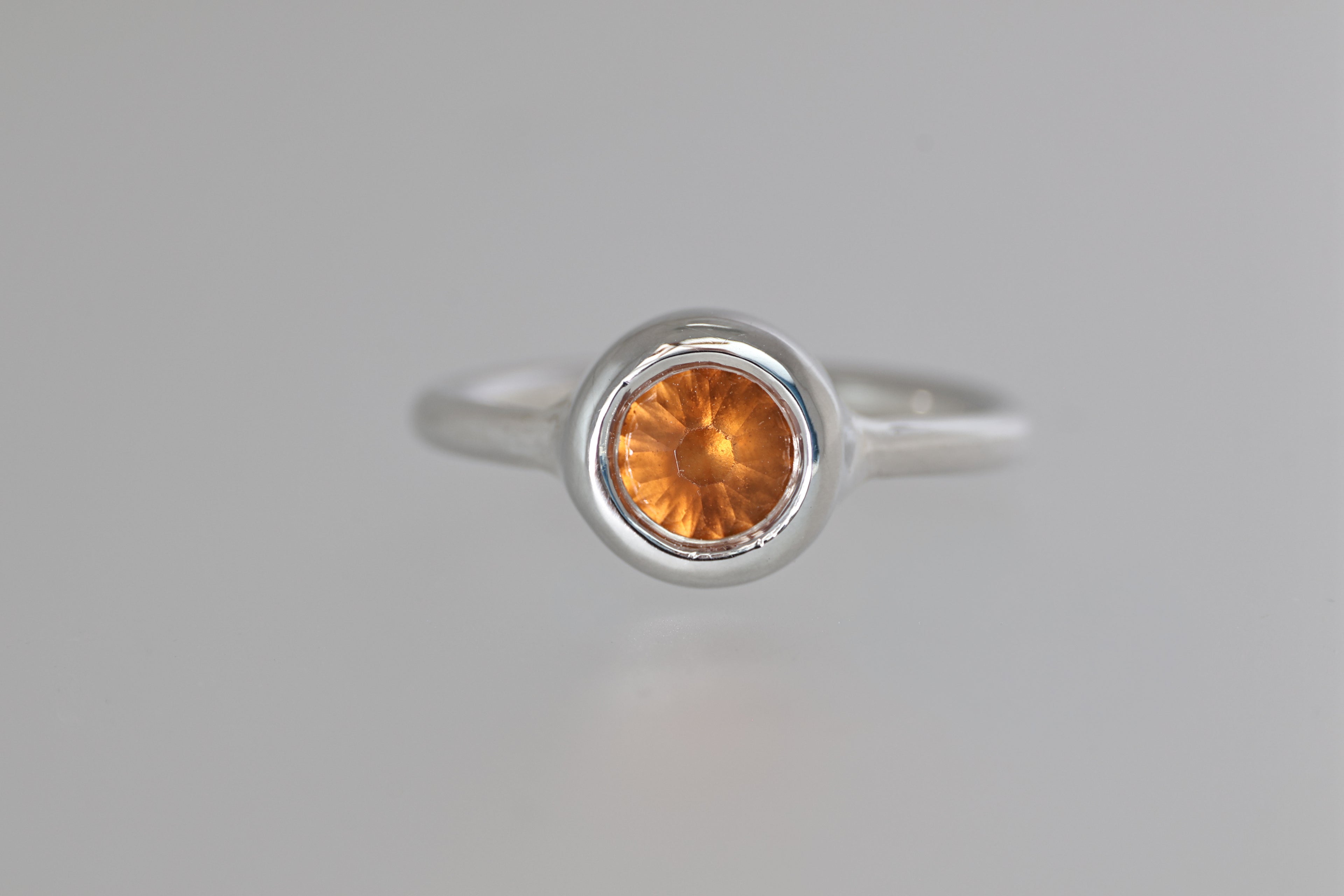 Thick Bezel Tunduru Garnet Silver Ring