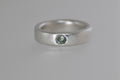 Thick Silver Band w/ Blue & Green Montana Sapphire