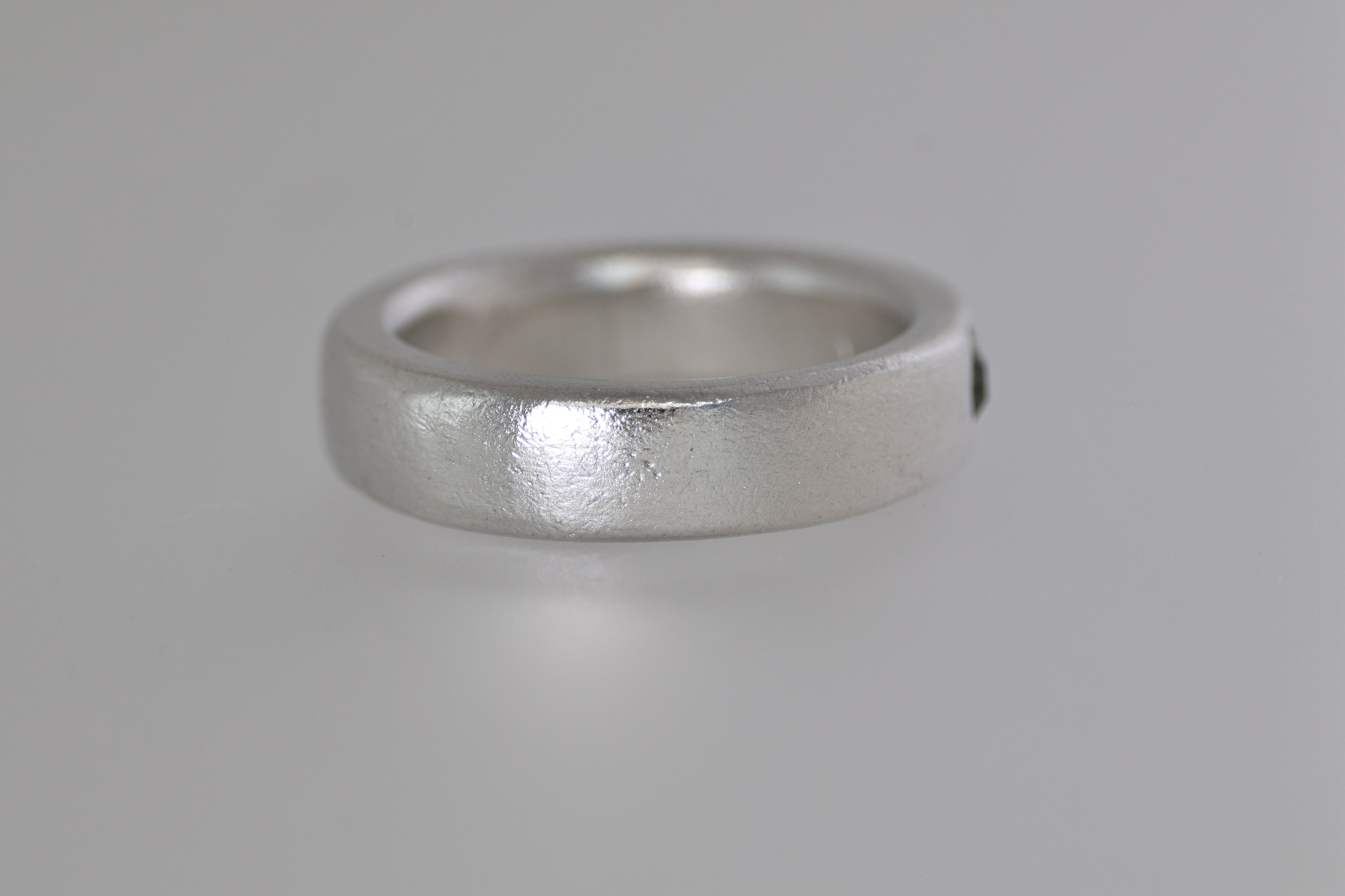 Thick Silver Band w/ Blue & Green Montana Sapphire