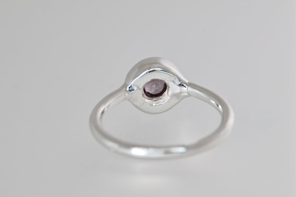 Thick Bezel Tunduru Color-Shift Garnet Silver Ring