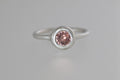 Thick Bezel Pink Tunduru Garnet Brushed Silver Ring