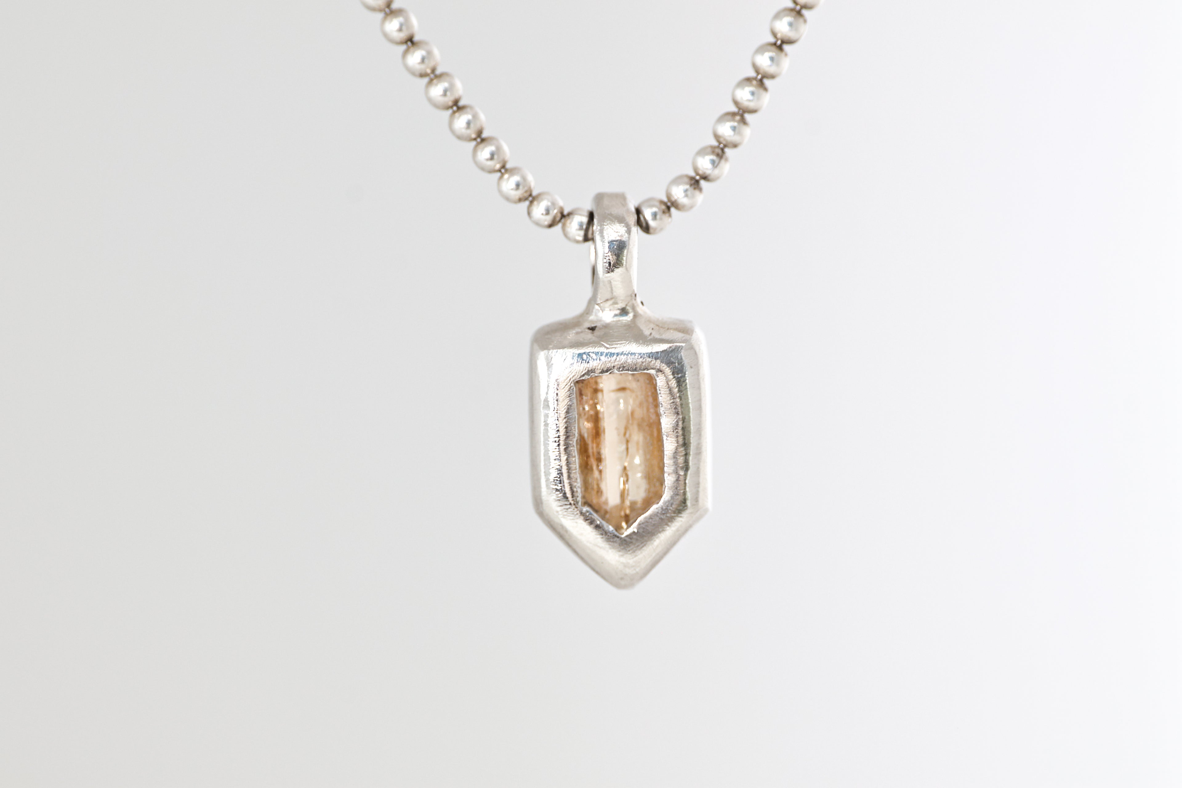 Imperial Topaz Crystal Encased in Silver Mini Pendant