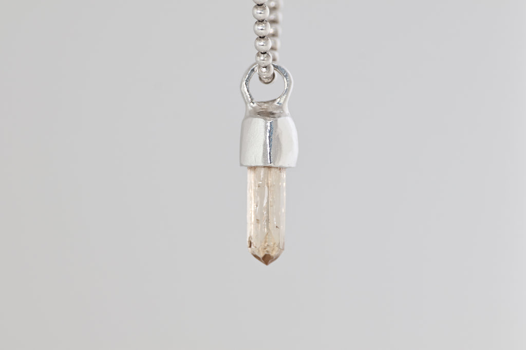 Imperial Topaz Crystal Brushed Silver Mini Pendant