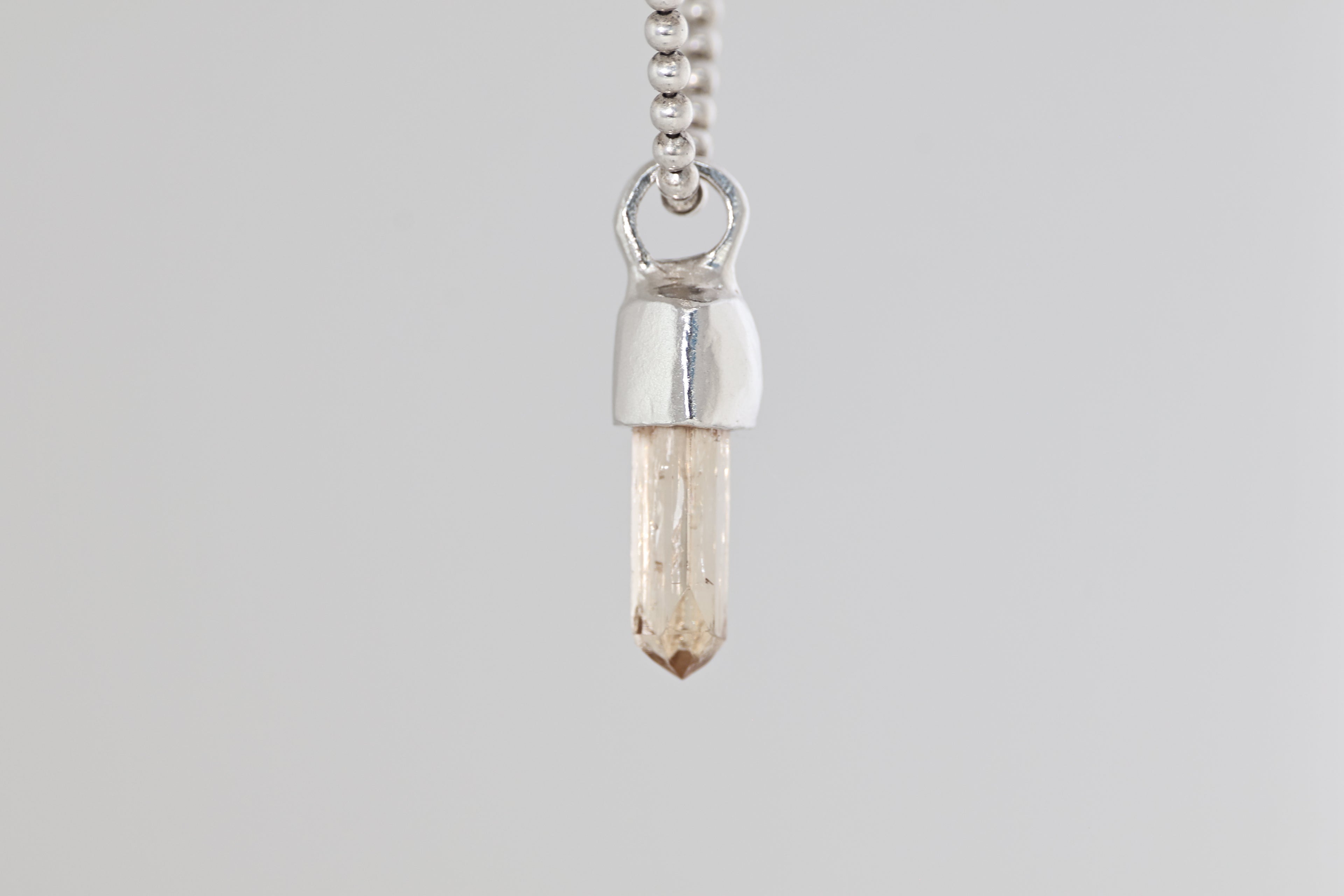 Imperial Topaz Crystal Brushed Silver Mini Pendant