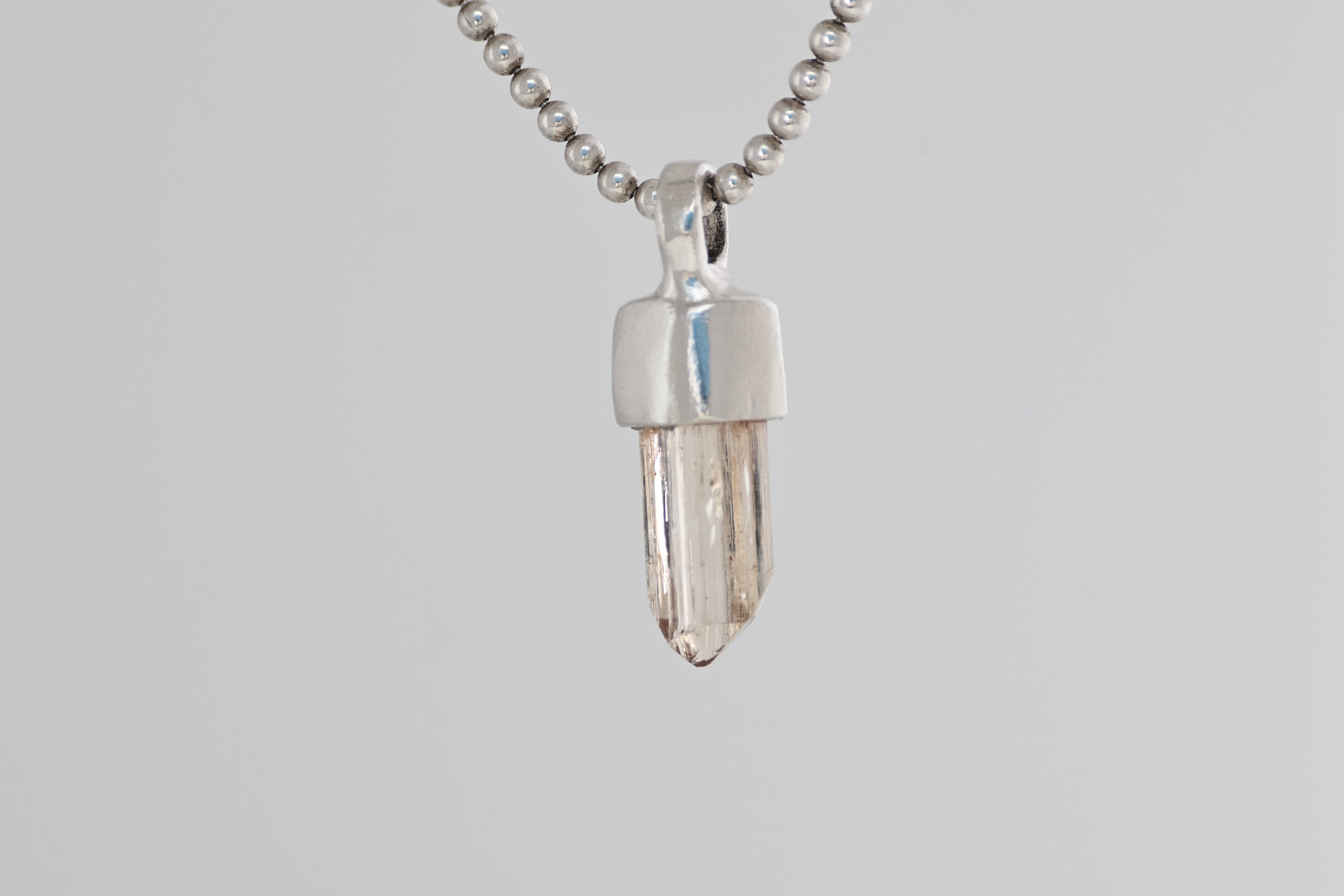 Imperial Topaz Crystal Brushed Silver Mini Pendant