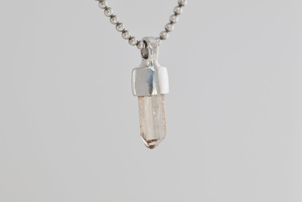 Imperial Topaz Crystal Brushed Silver Mini Pendant