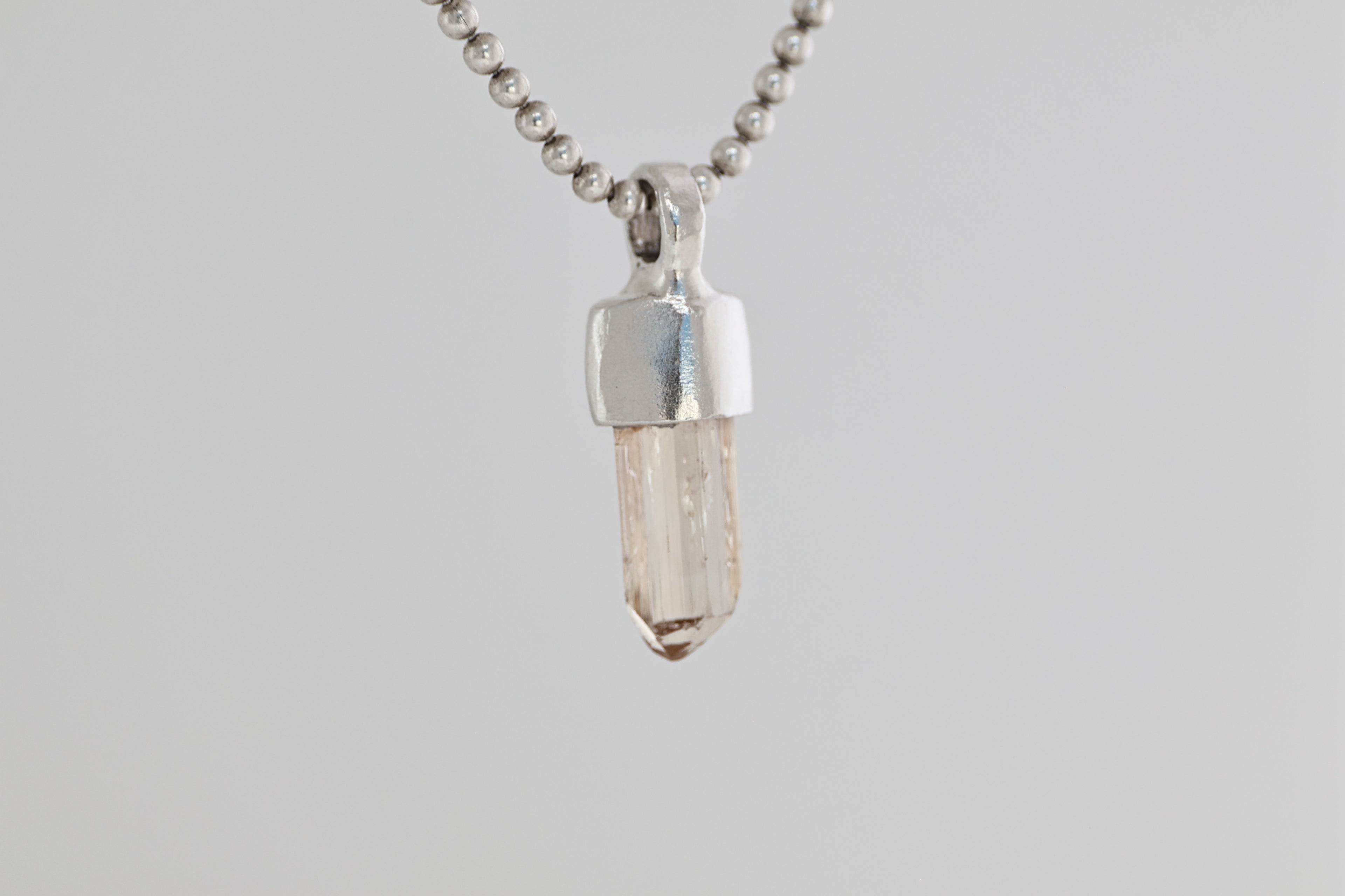 Imperial Topaz Crystal Brushed Silver Mini Pendant