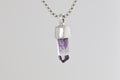 Amethyst Crystal Brushed Silver Pendant