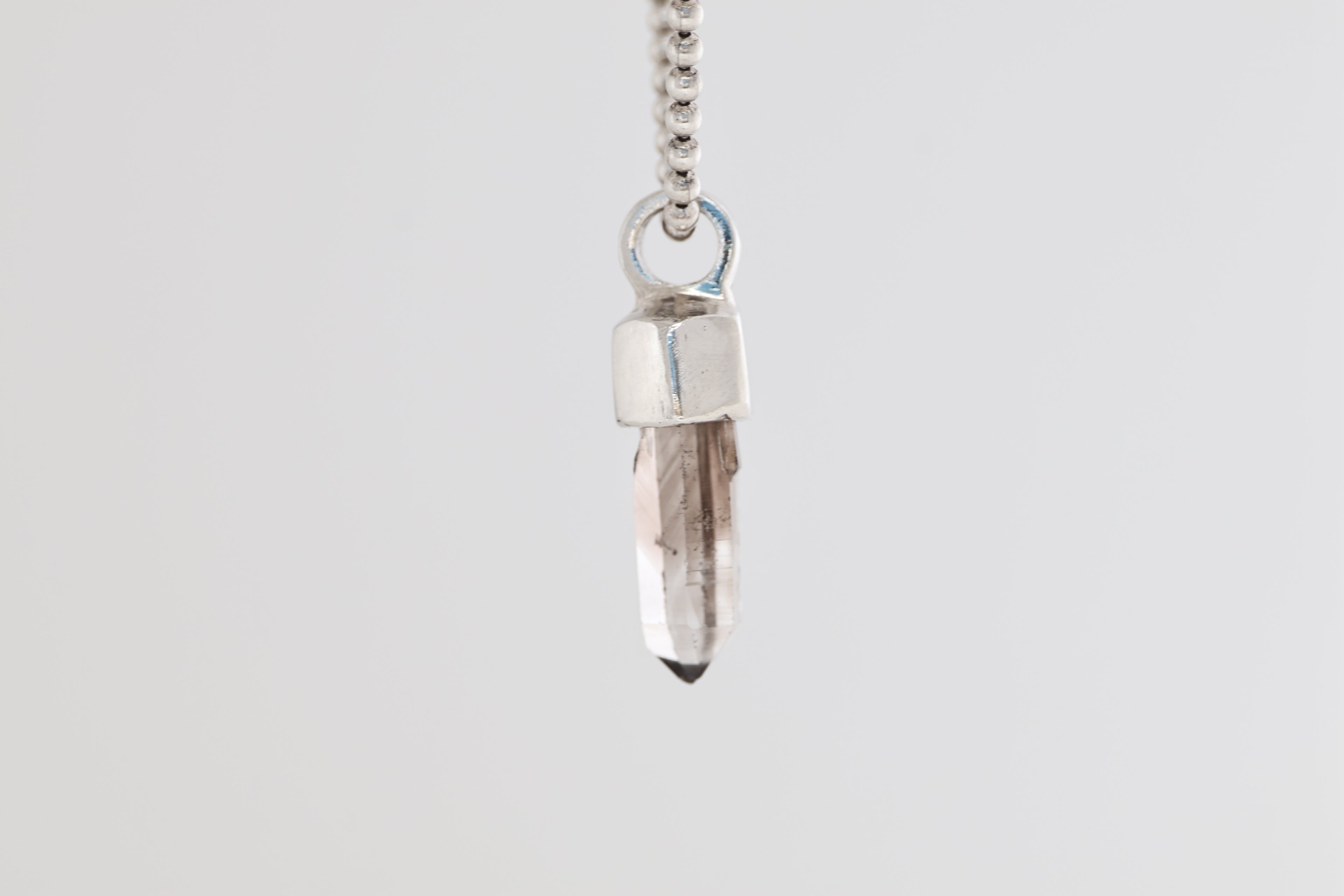 New Mexico Smoky Quartz Brushed Silver Pendant