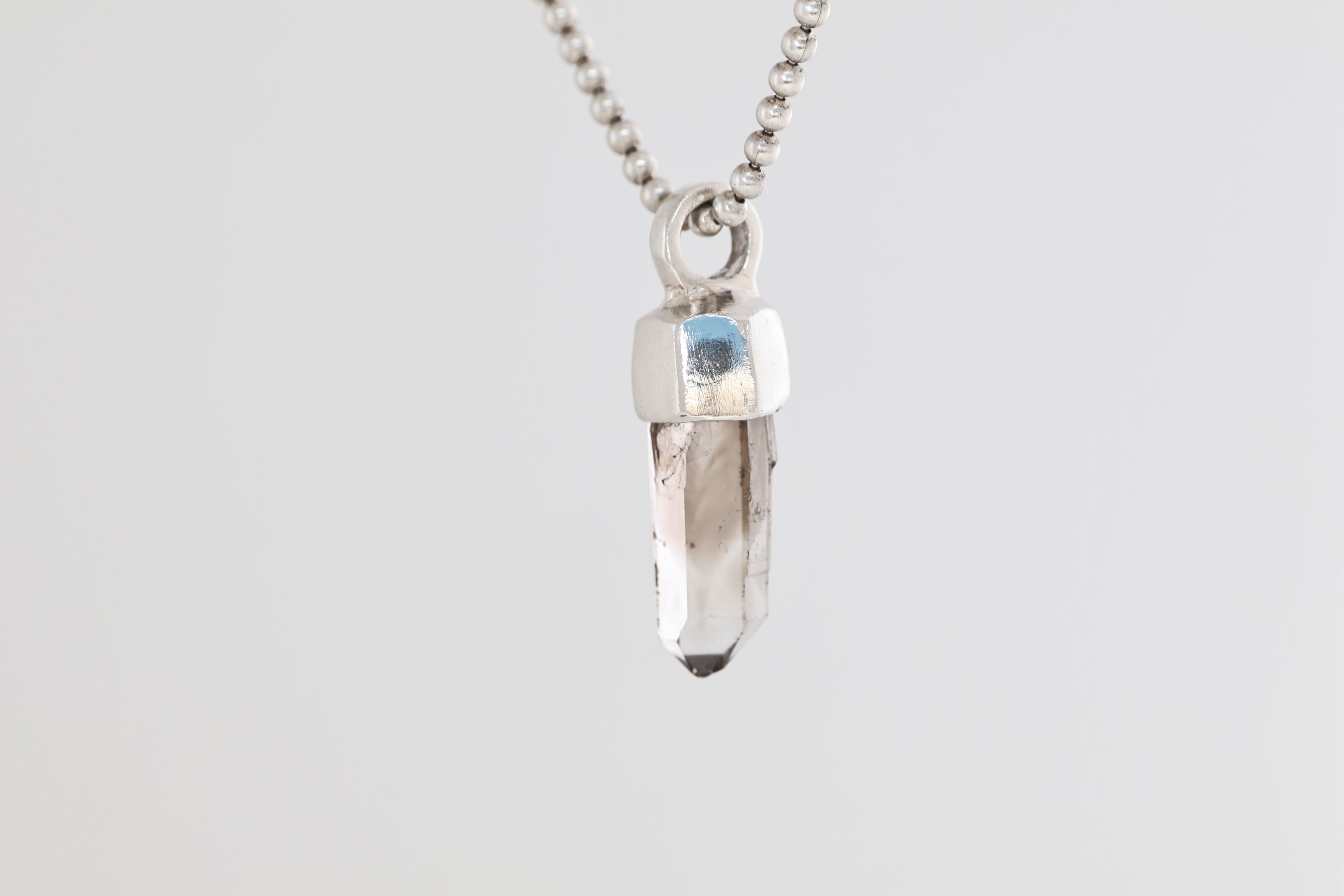 New Mexico Smoky Quartz Brushed Silver Pendant