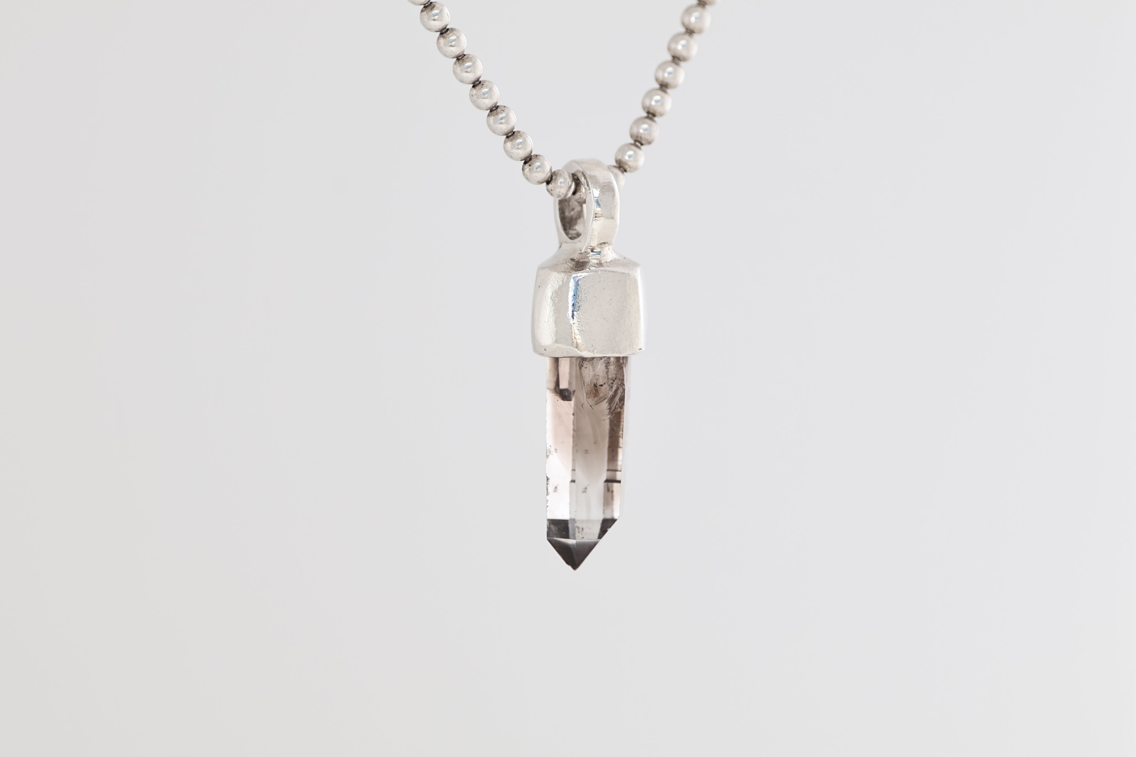 New Mexico Smoky Quartz Brushed Silver Pendant