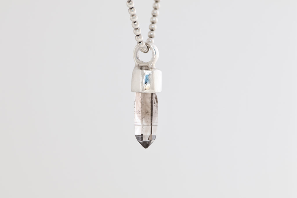 New Mexico Smoky Quartz Brushed Silver Pendant