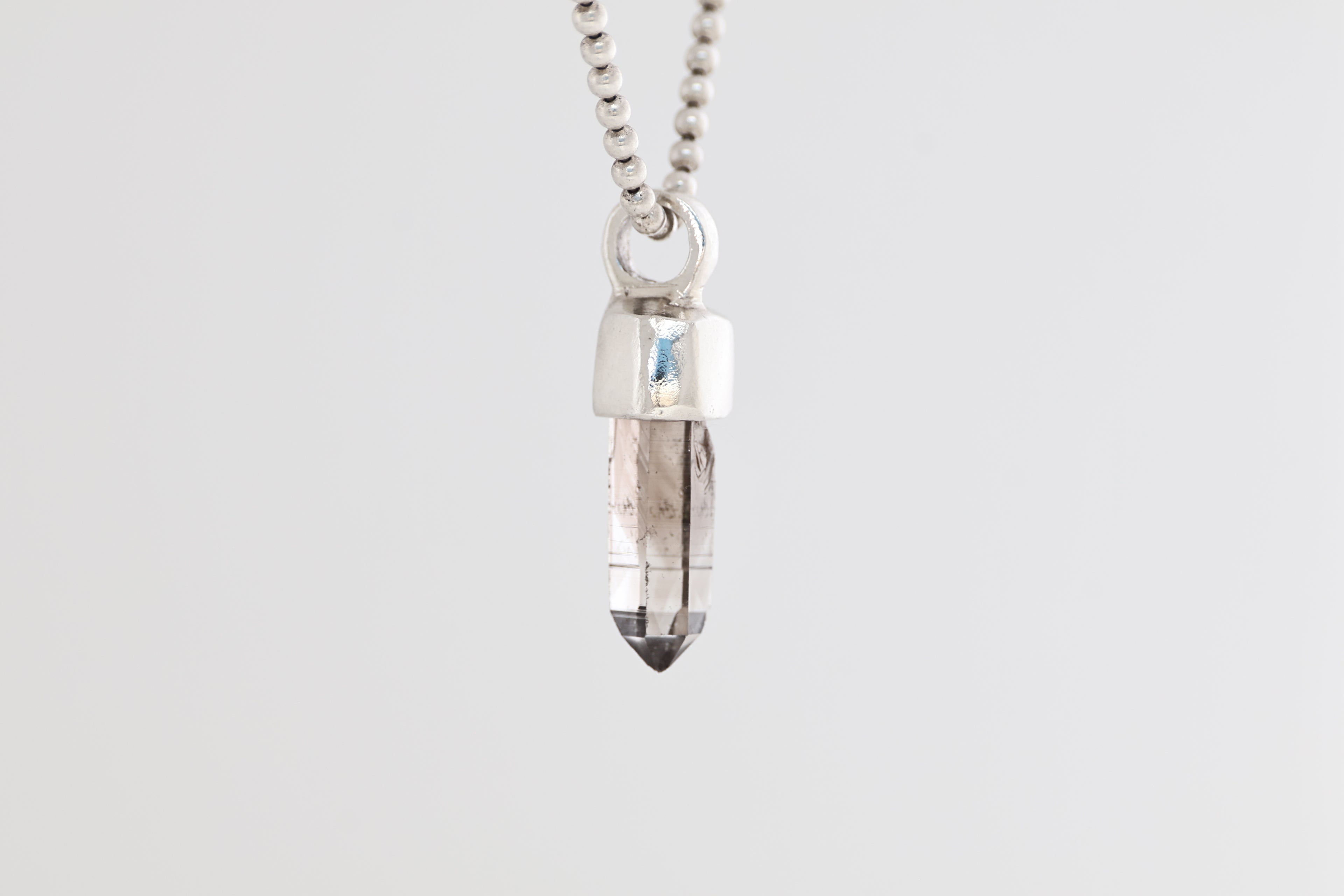 New Mexico Smoky Quartz Brushed Silver Pendant