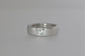 Thick Silver Band w/ Light Green Montana Sapphire