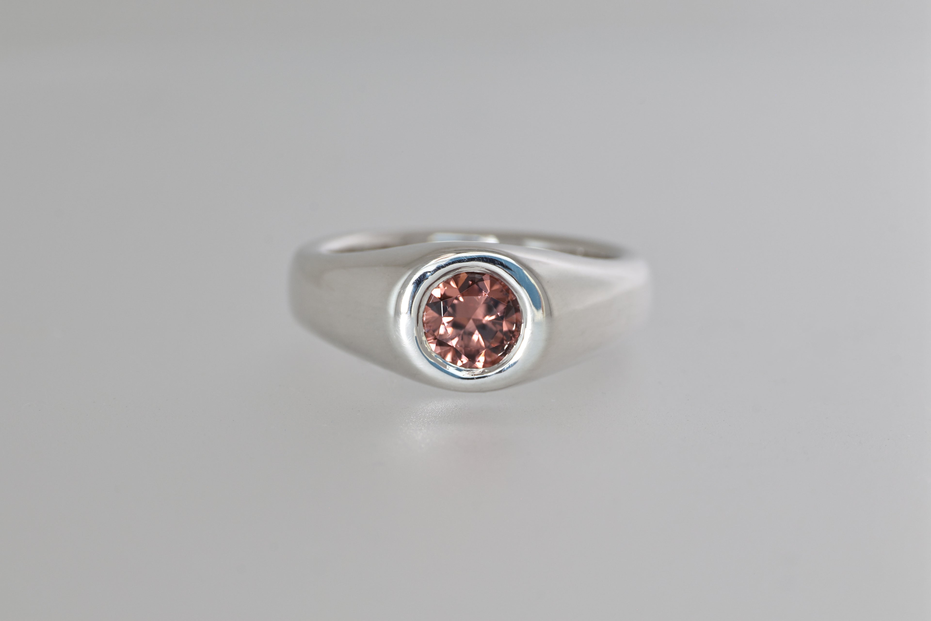 Silver Signet Ring w/ Mozambique Zircon