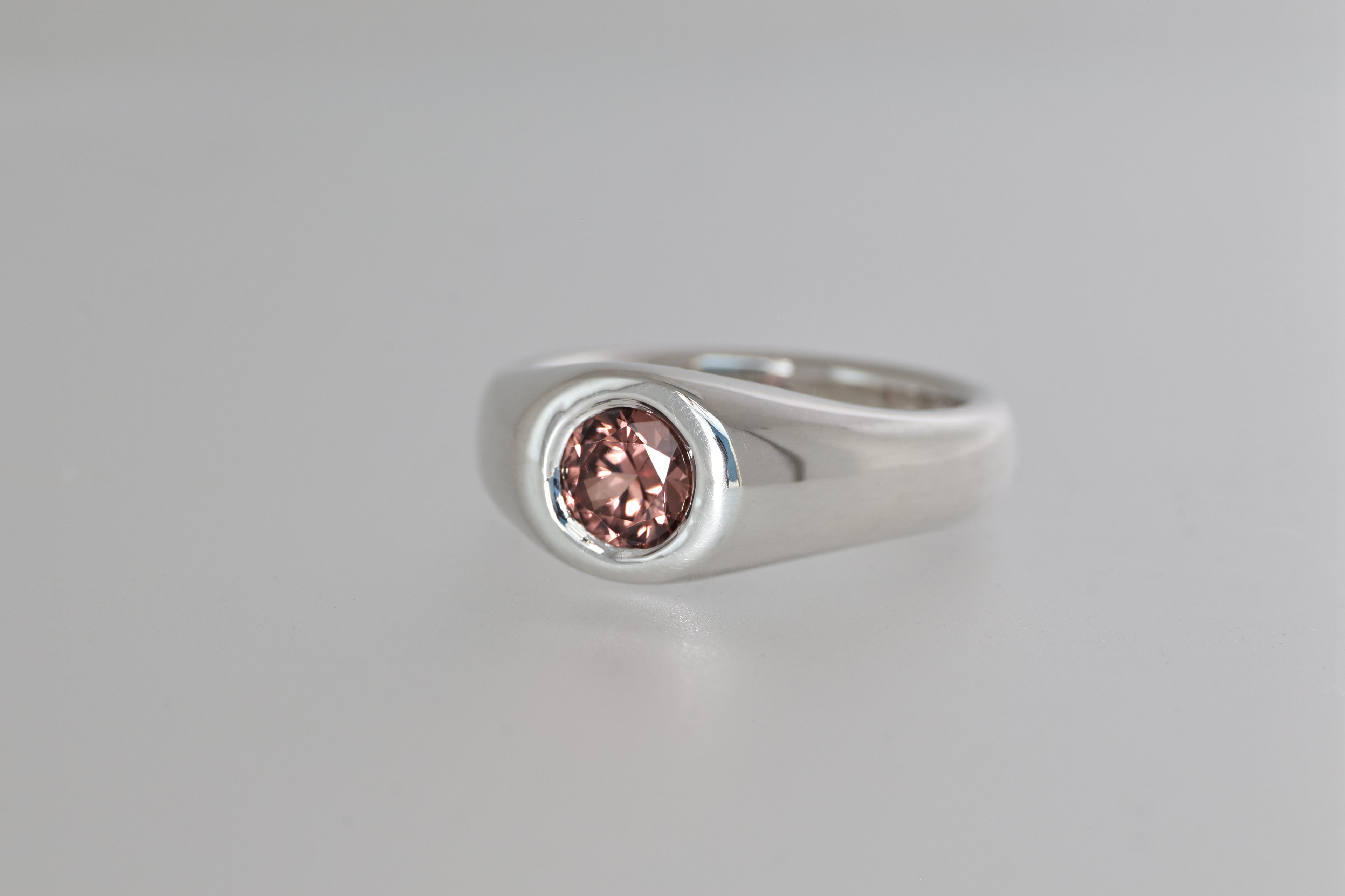 Silver Signet Ring w/ Mozambique Zircon