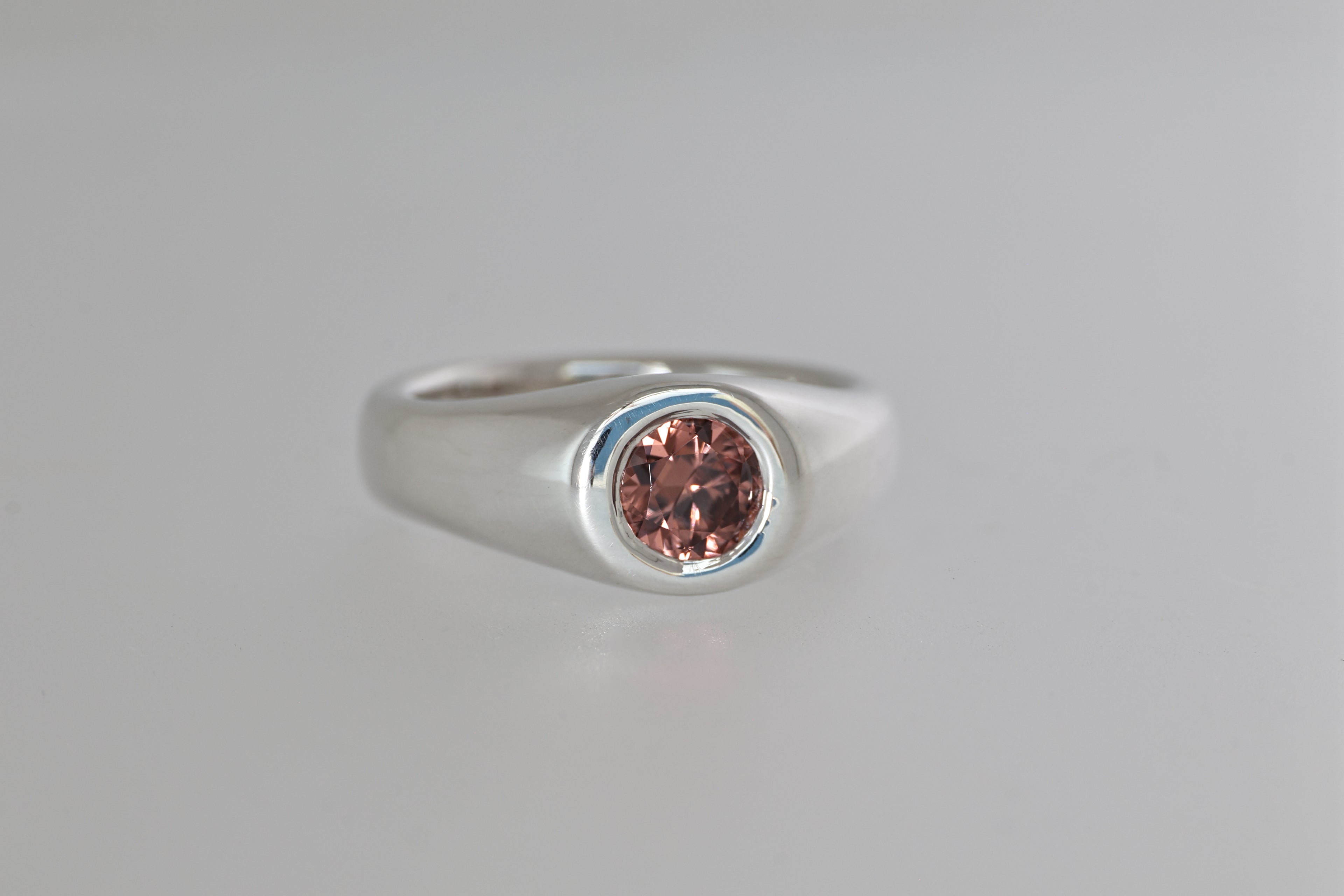 Silver Signet Ring w/ Mozambique Zircon