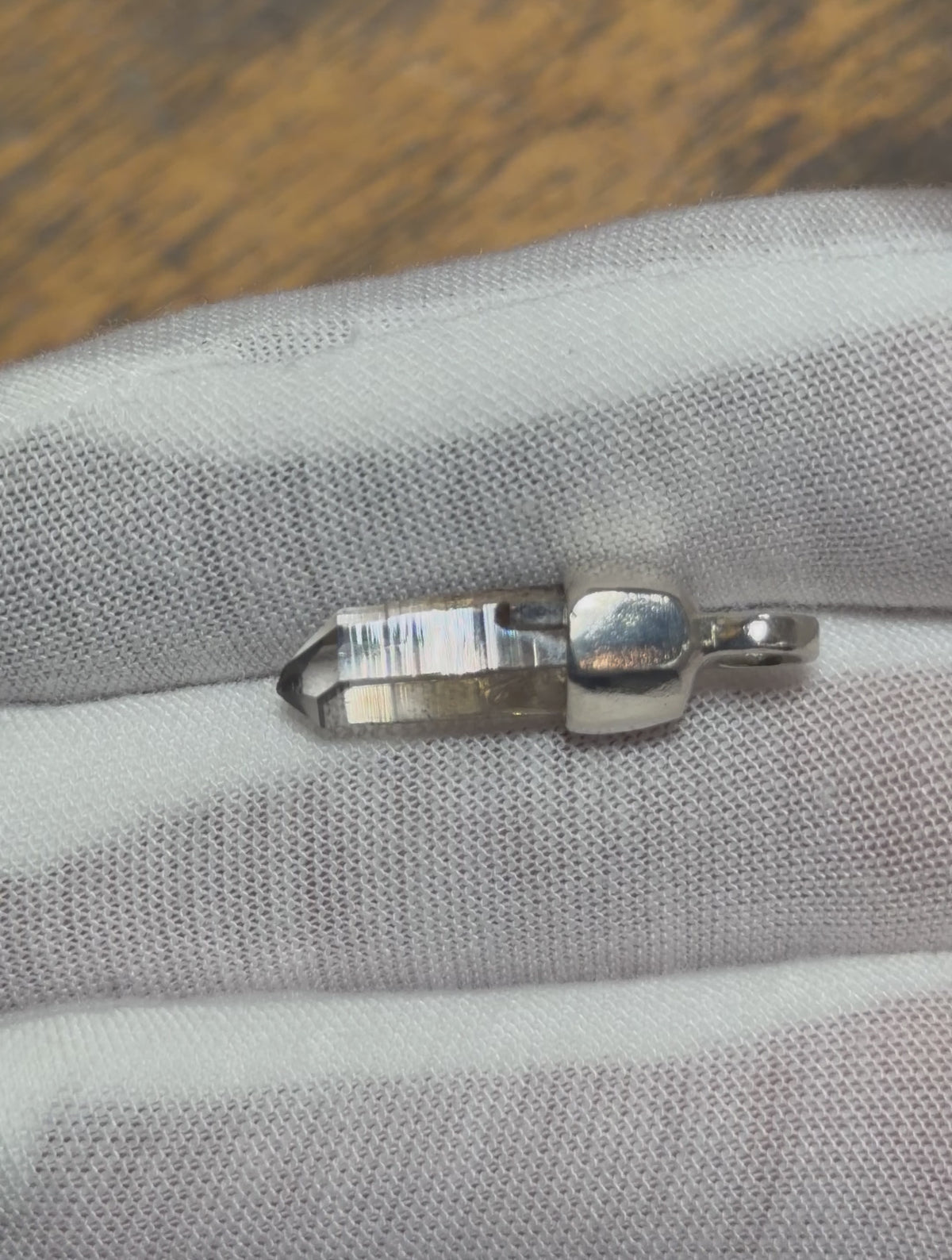 New Mexico Smoky Quartz Brushed Silver Pendant