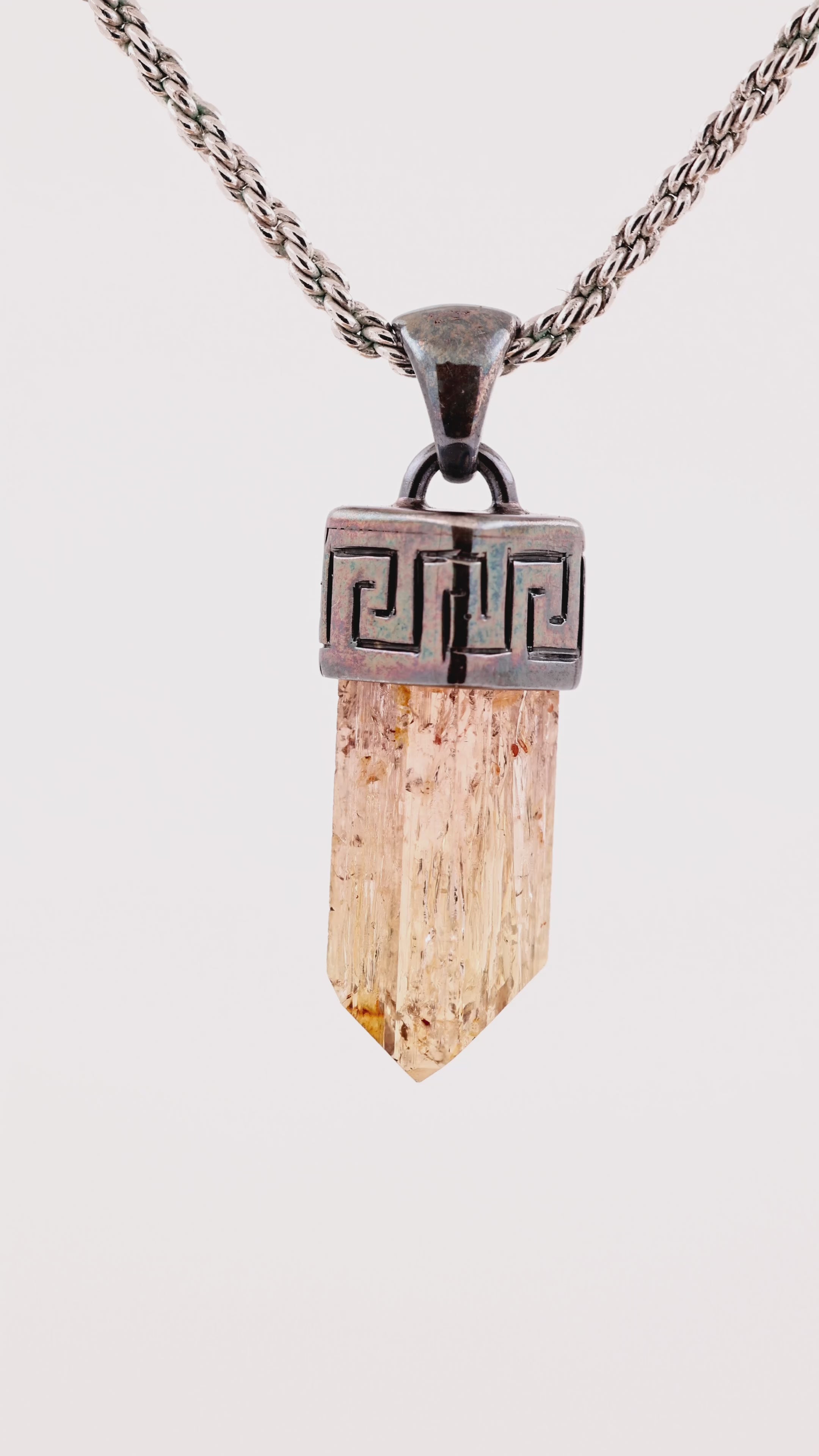 Oxidized Silver Topaz Pendant