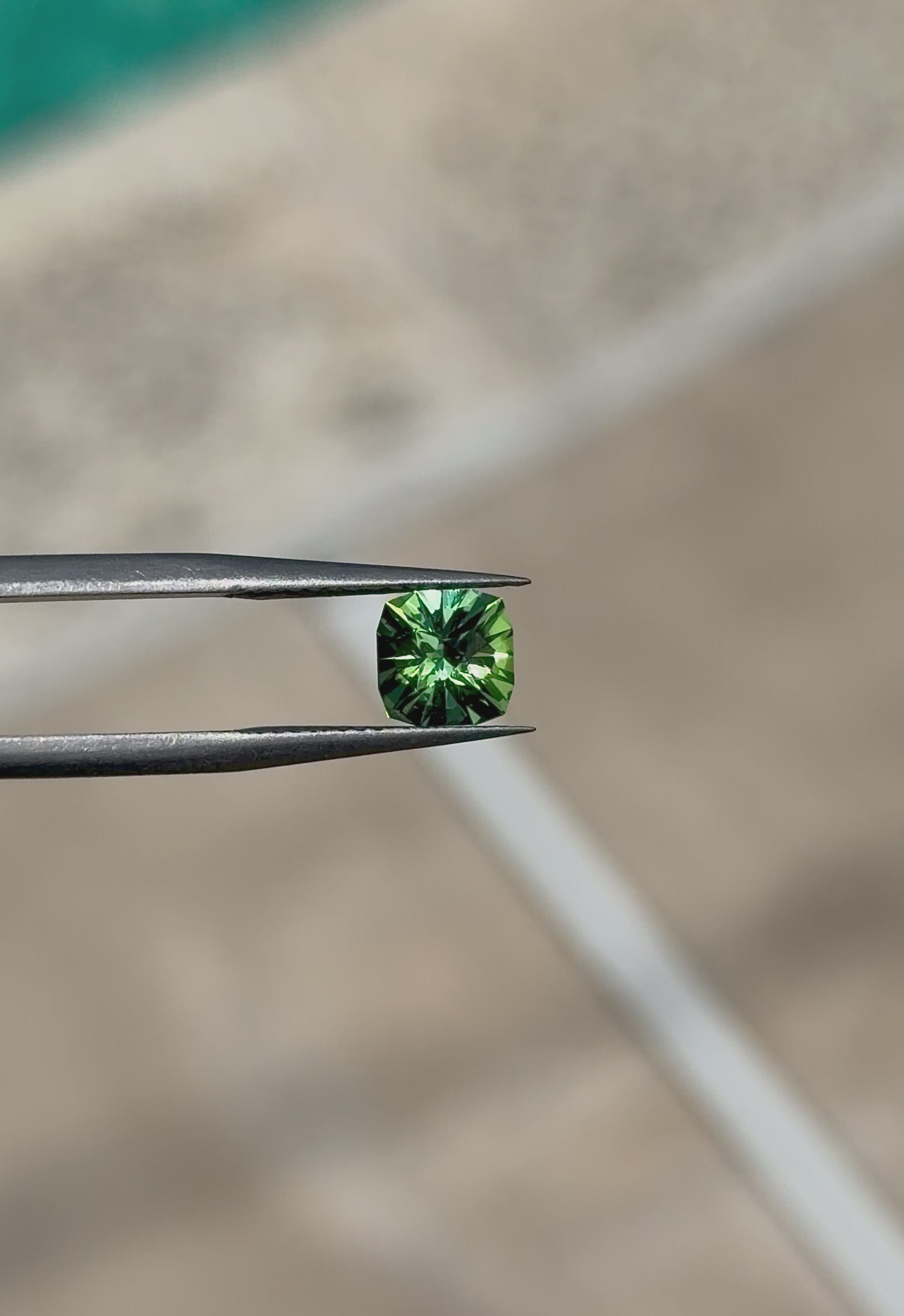 1.19 ct. Green Afghan Tourmaline  Cushion