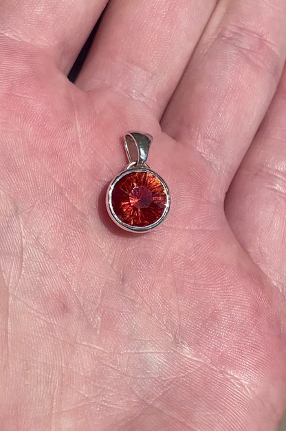 "Sunflower" Sapphire Bezel-Set Pendant in Silver