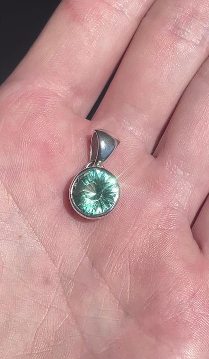 "Sunflower" Sapphire Bezel-Set Pendant in Silver