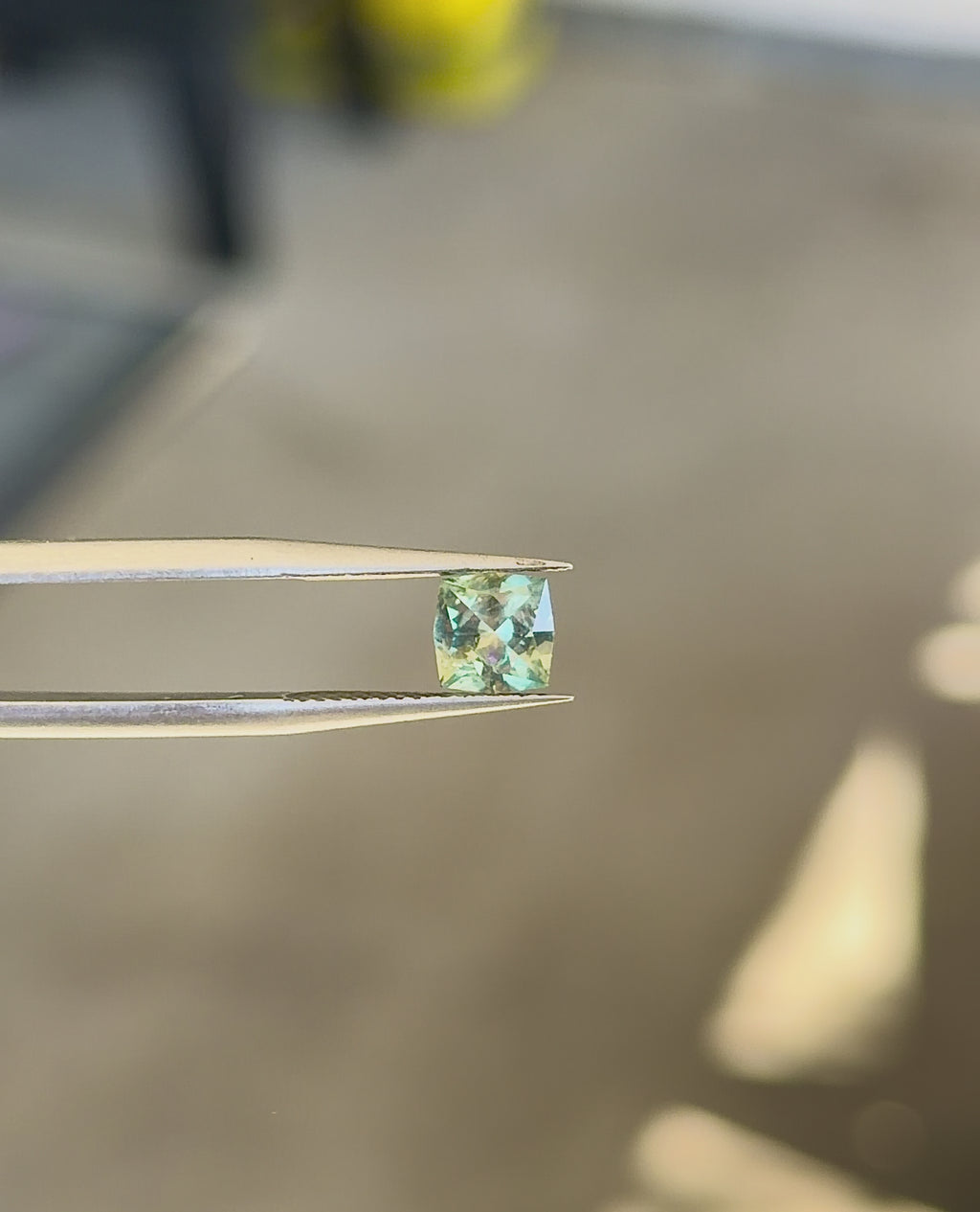 1 ct. Jade Green Montana Sapphire Cushion