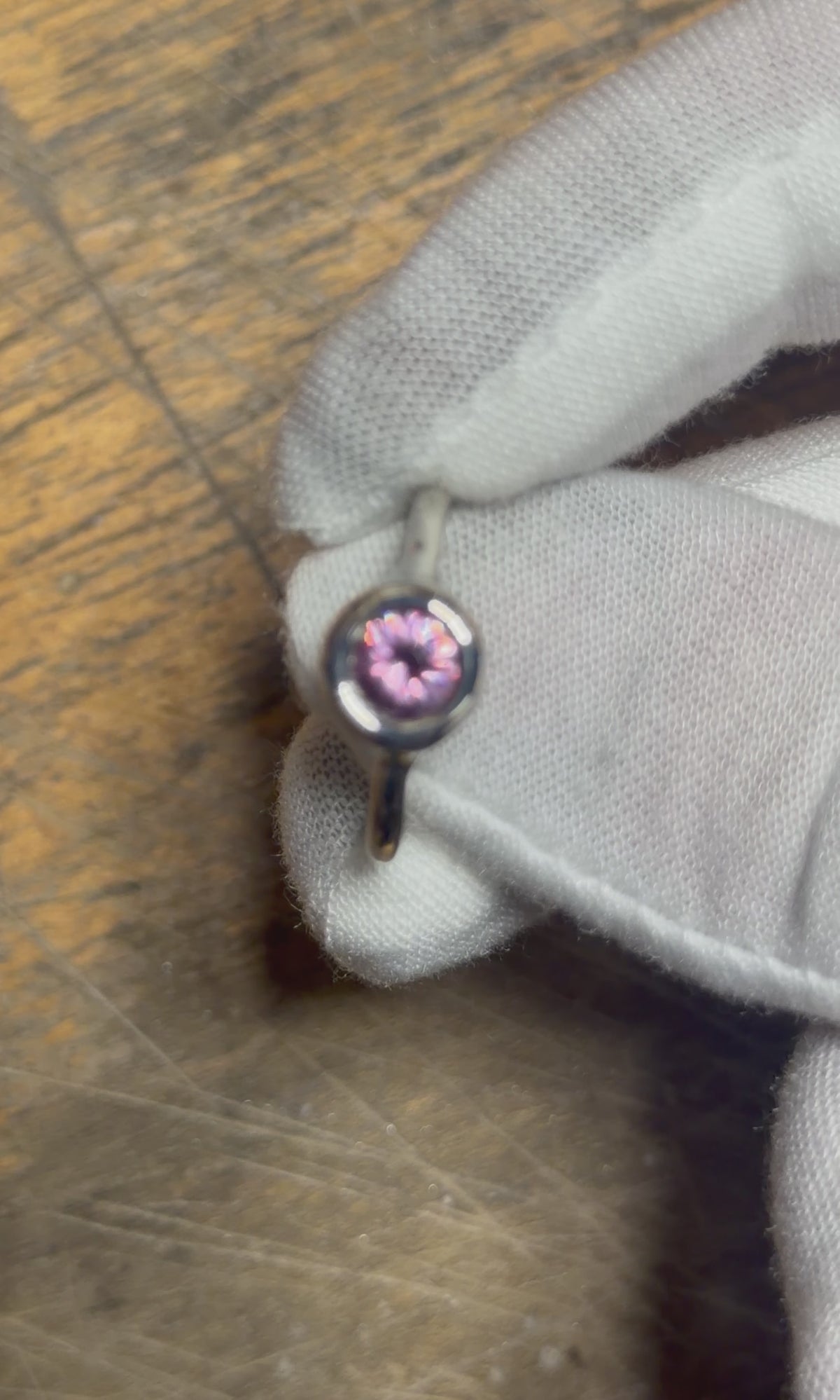 Thick Bezel Purple Pink Tunduru Garnet Silver Ring