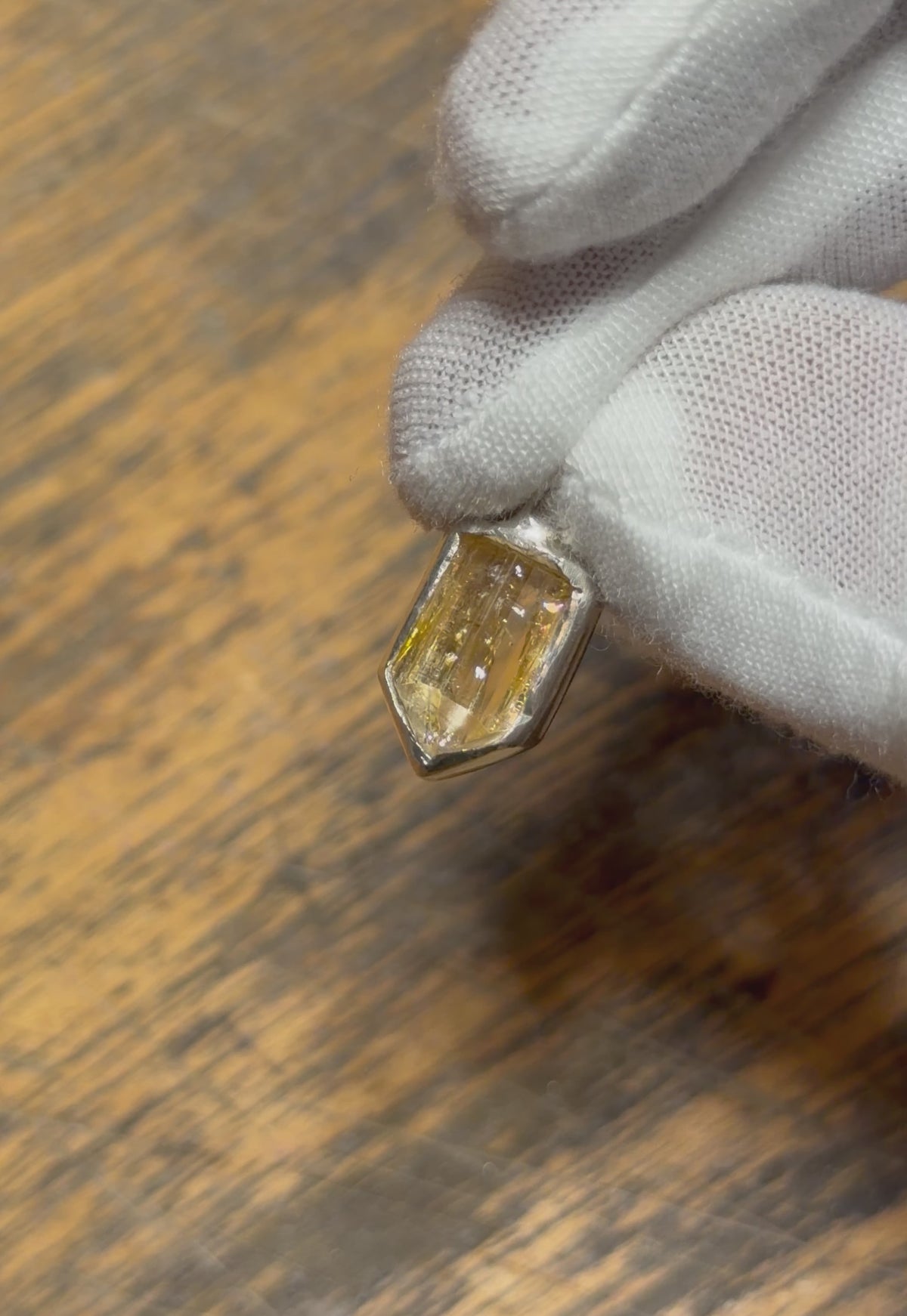 Imperial Topaz Crystal Silver Mini Pendant