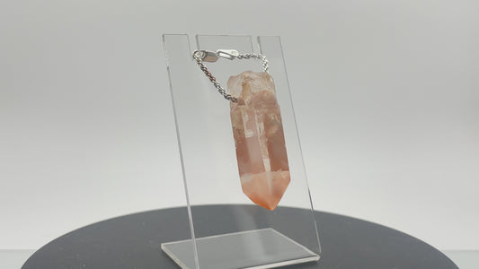 Drilled "Tangerine" Quartz Crystal Pendant #1