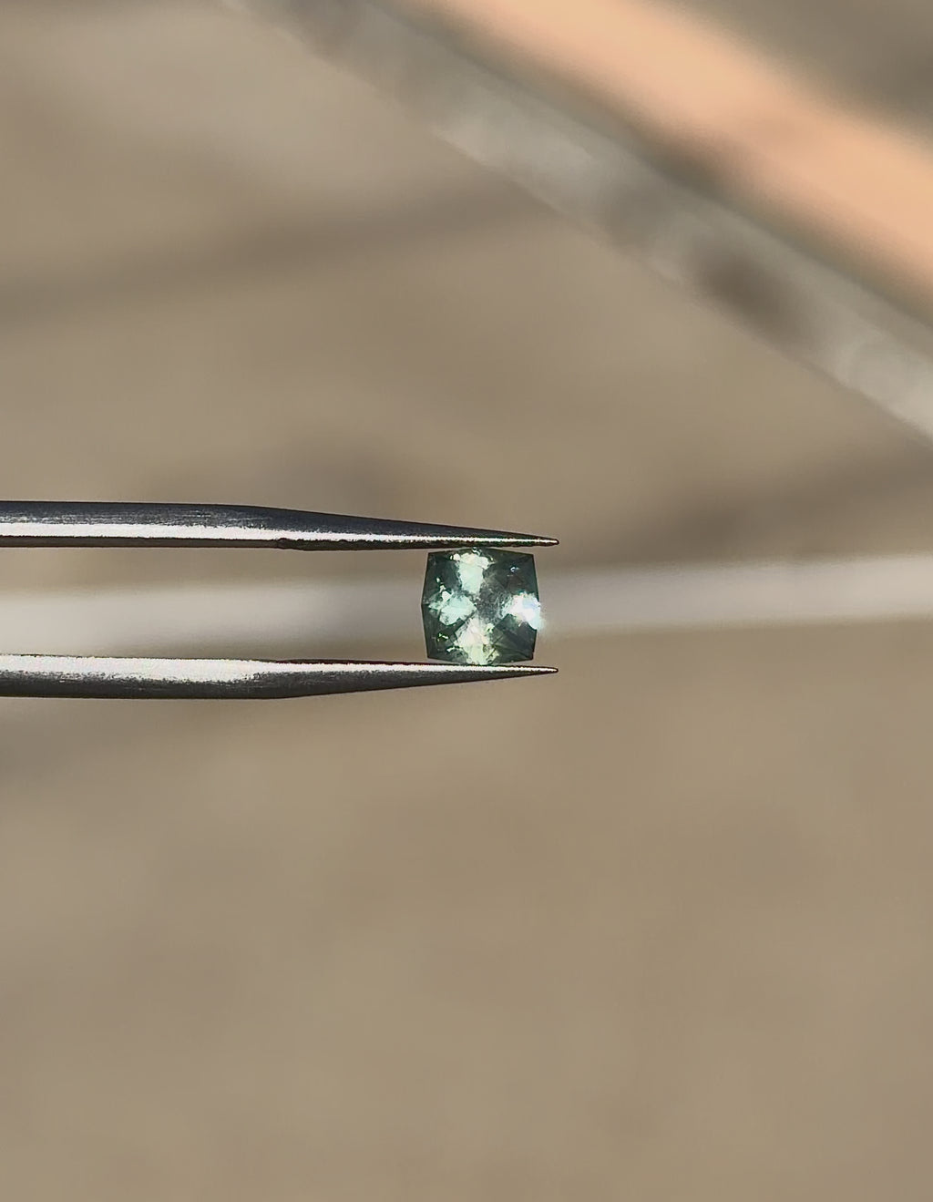 1 ct. Jade Green Montana Sapphire Cushion
