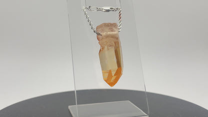 Drilled "Tangerine" Quartz Crystal Pendant #3