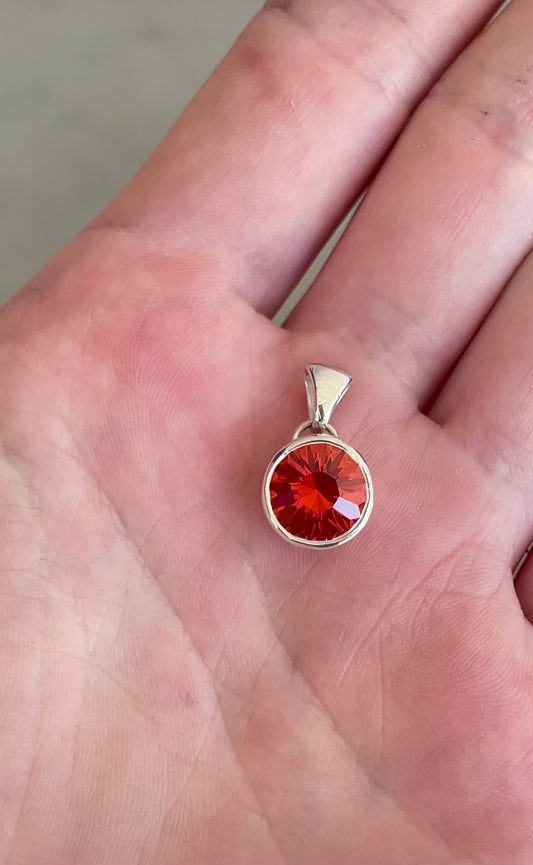 "Sunflower" Sapphire Bezel-Set Pendant in Silver