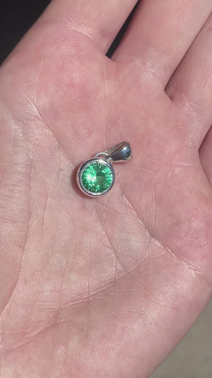 "Sunflower" Sapphire Bezel-Set Pendant in Silver
