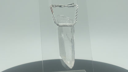 Etched High Altitude Drilled Quartz Crystal Pendant #1