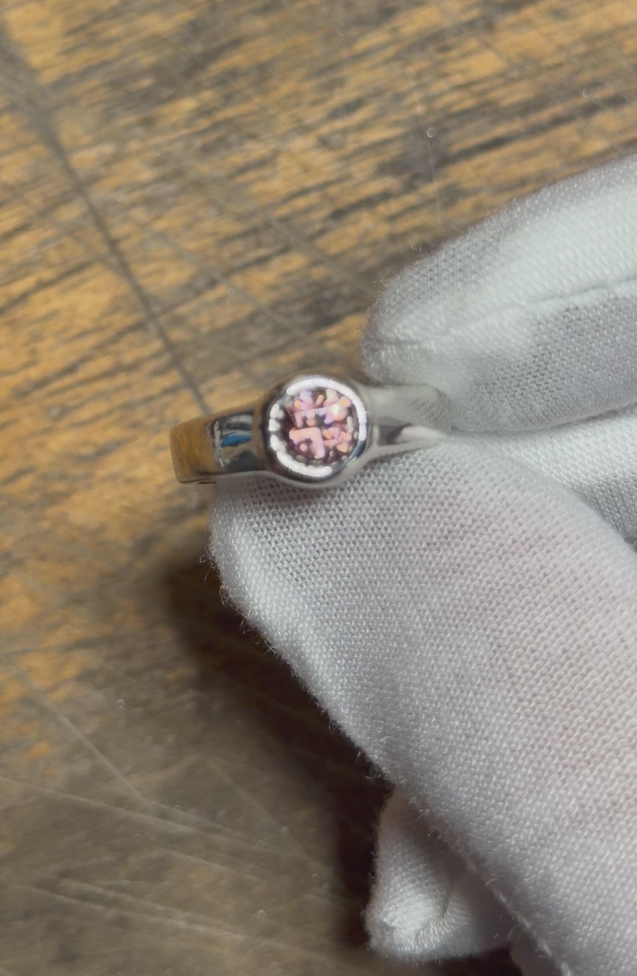 Silver Bezel-set Gemstone Ring w/ Round Mozambique Zircon